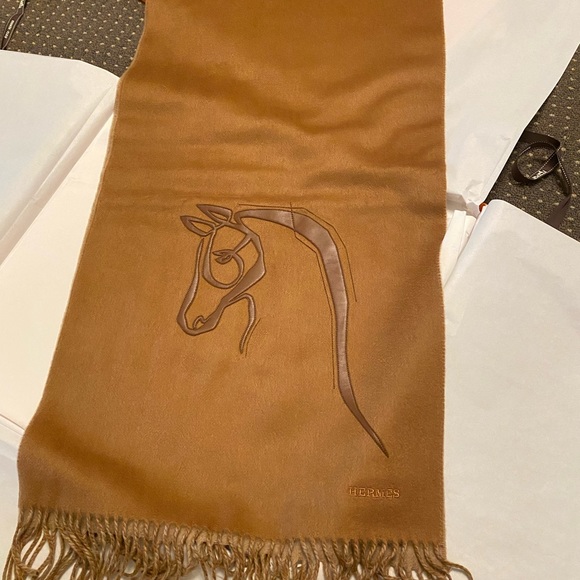 100% Authentic Hermes Cashmere Scarf Sold Out Online - Picture 2 of 16